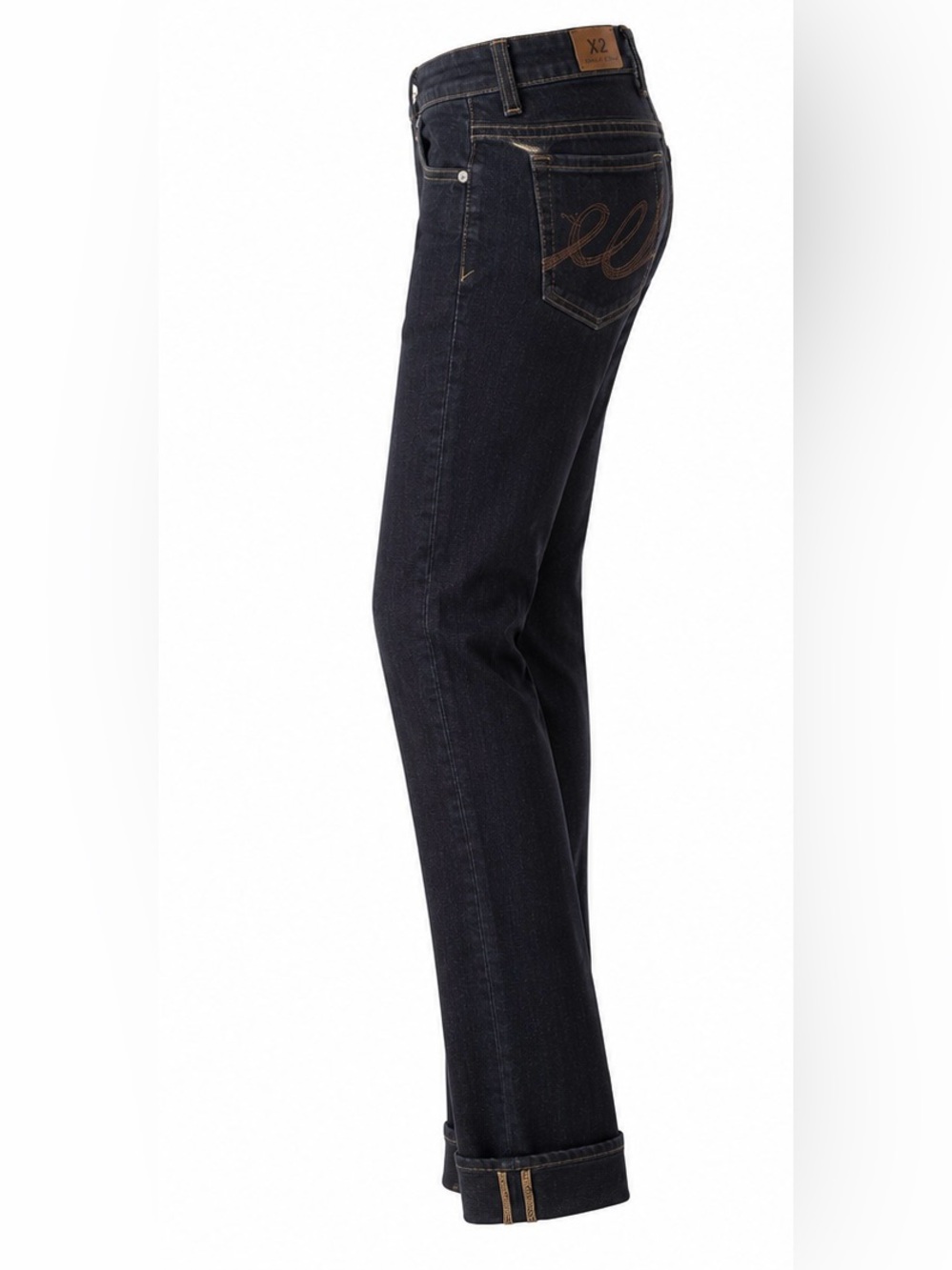 Express X2 Vintage Y2K Low Rise Straight Leg Stretch Jeans Dark Wash, 2 LONG - Picture 6 of 16